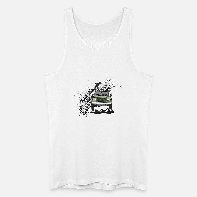 Defender Splash Front - Männer Bio Tank Top - Weiß