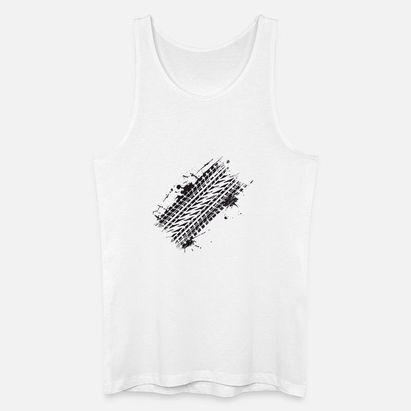 schmutziges Auto Reifenprofil Bremsspur Graffiti - Männer Bio Tank Top - Weiß