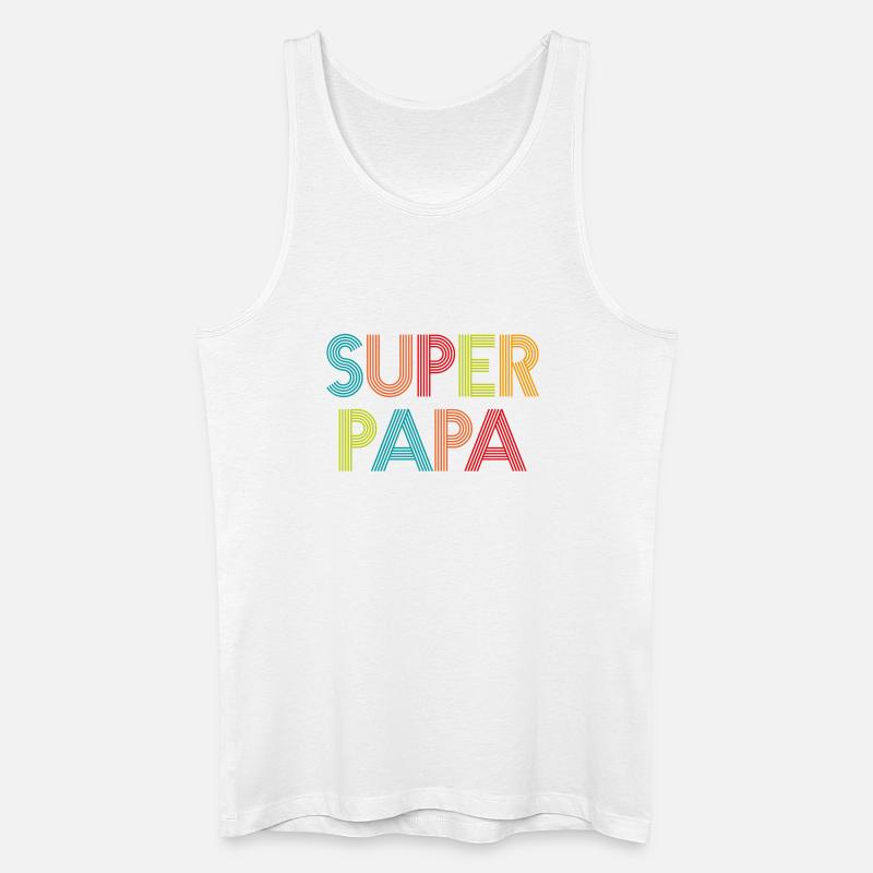 Super Groovy Papa - Männer Bio Tank Top - Weiß