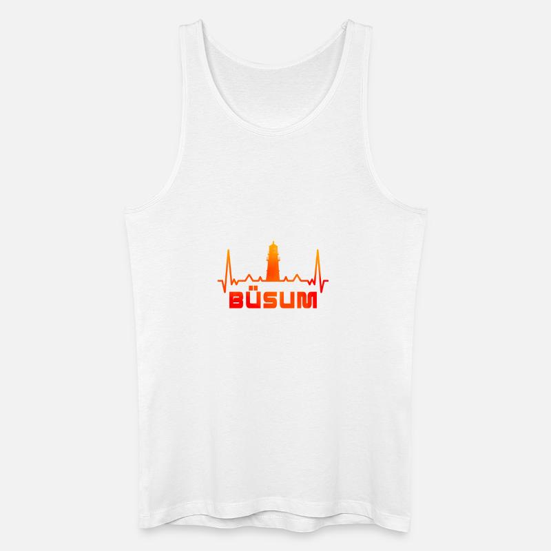 Büsum Leuchtturm Design / Geschenkidee - Männer Bio Tank Top - Weiß