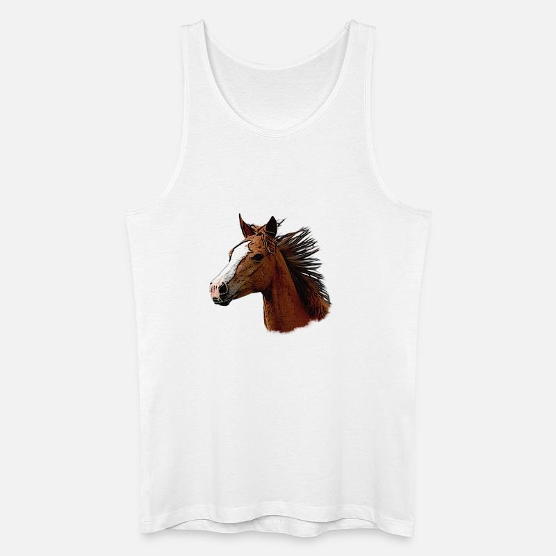 pferdegesicht seitlich, wunderschöne pferde - Männer Bio Tank Top - Weiß
