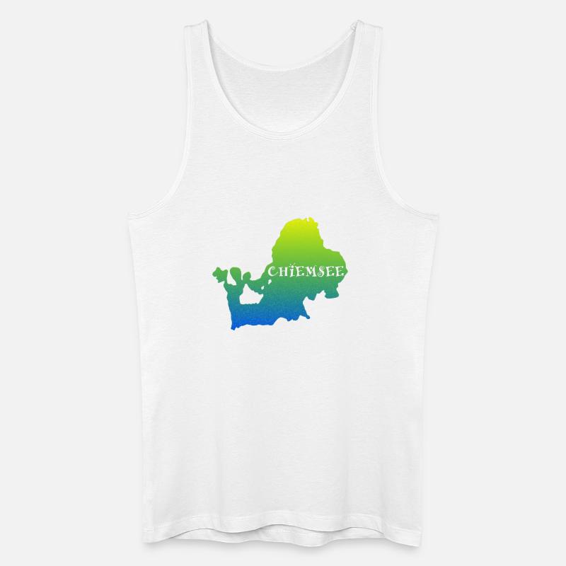bayerischer See Silhouette - Männer Bio Tank Top - Weiß