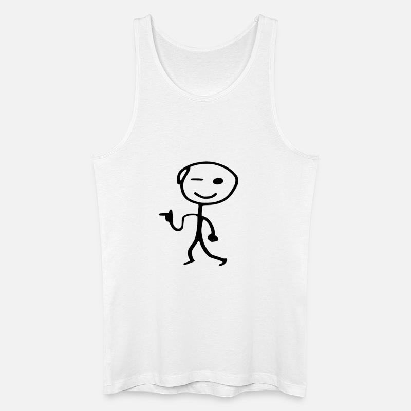 Strichmännchen cool man - Männer Bio Tank Top - Weiß