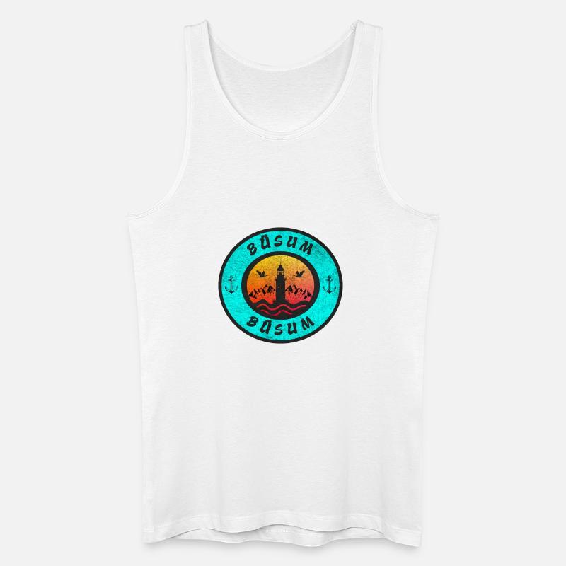 Büsum Leuchtturm Design / Geschenkidee - Männer Bio Tank Top - Weiß