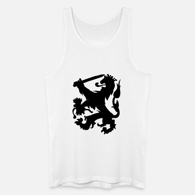 Heraldiker Löwe mit Krone und Schwertschattenfigur - Männer Bio Tank Top - Weiß