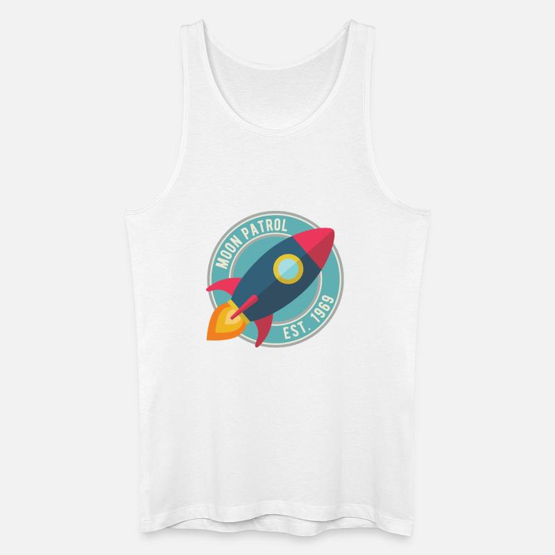 Rakete Moon Patrol Rocket - Männer Bio Tank Top - Weiß