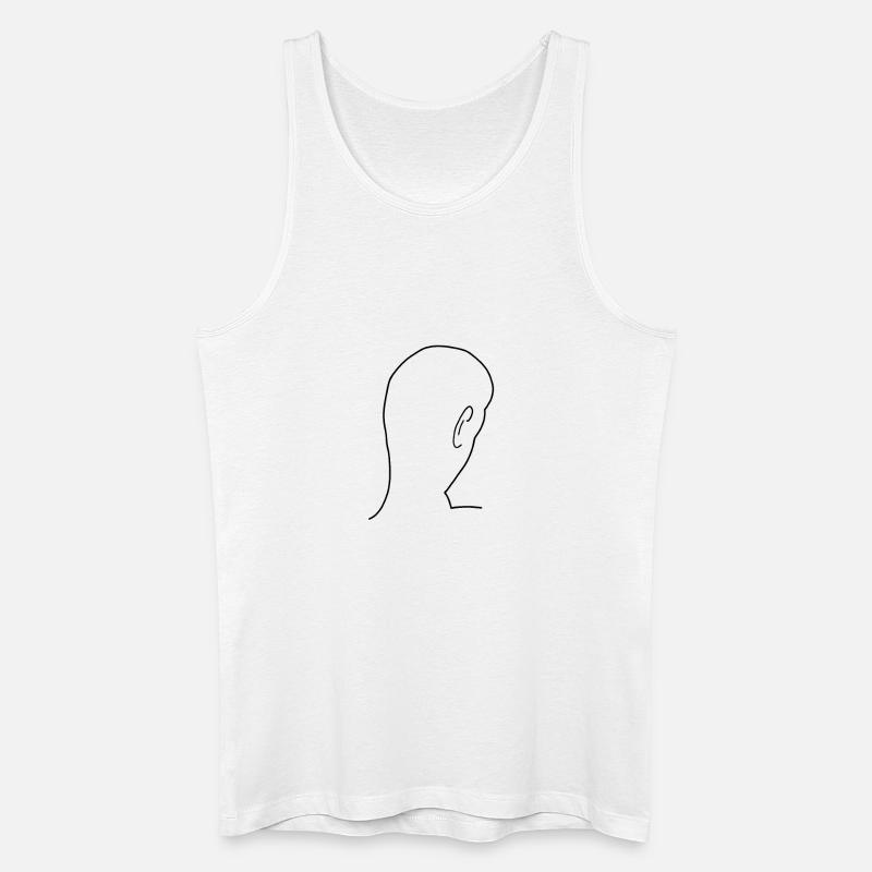 Kopf Hinterkopf Glatze - Männer Bio Tank Top - Weiß