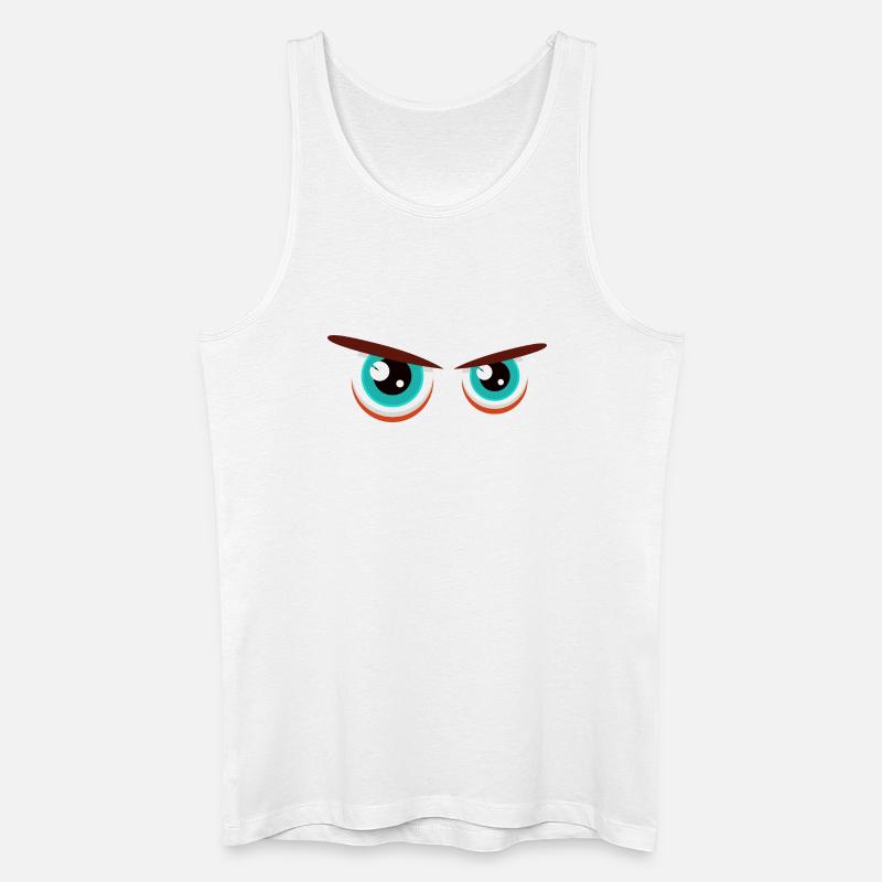 Intensive Blickblicke mit angespannter Mimik - Männer Bio Tank Top - Weiß