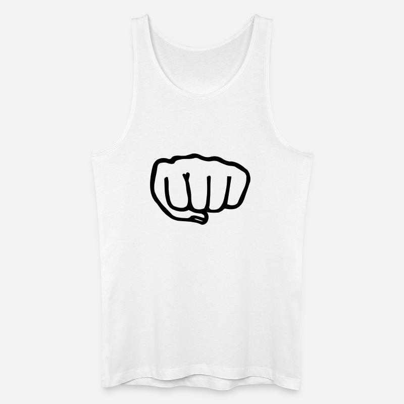 Karate Faust transparente Vectra - Männer Bio Tank Top - Weiß