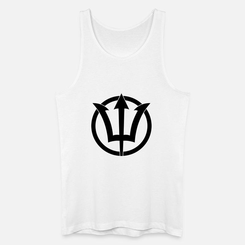 Poseidon-Dreizacksymbol - Männer Bio Tank Top - Weiß