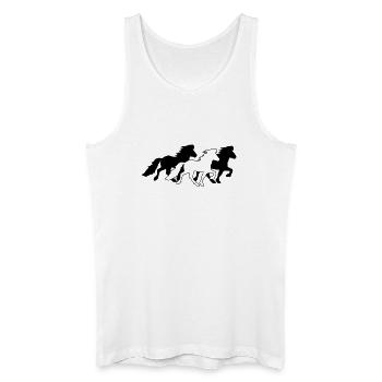 3 noble Icelandic horses in tölt - Men’s Organic Tank Top - white - Front