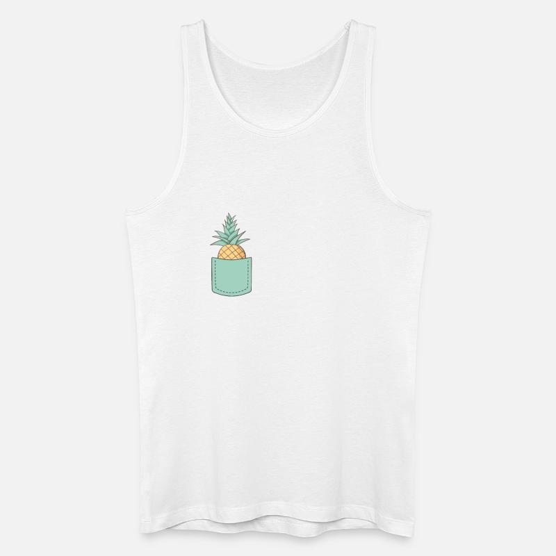 pocket pineapple - Männer Bio Tank Top - Weiß
