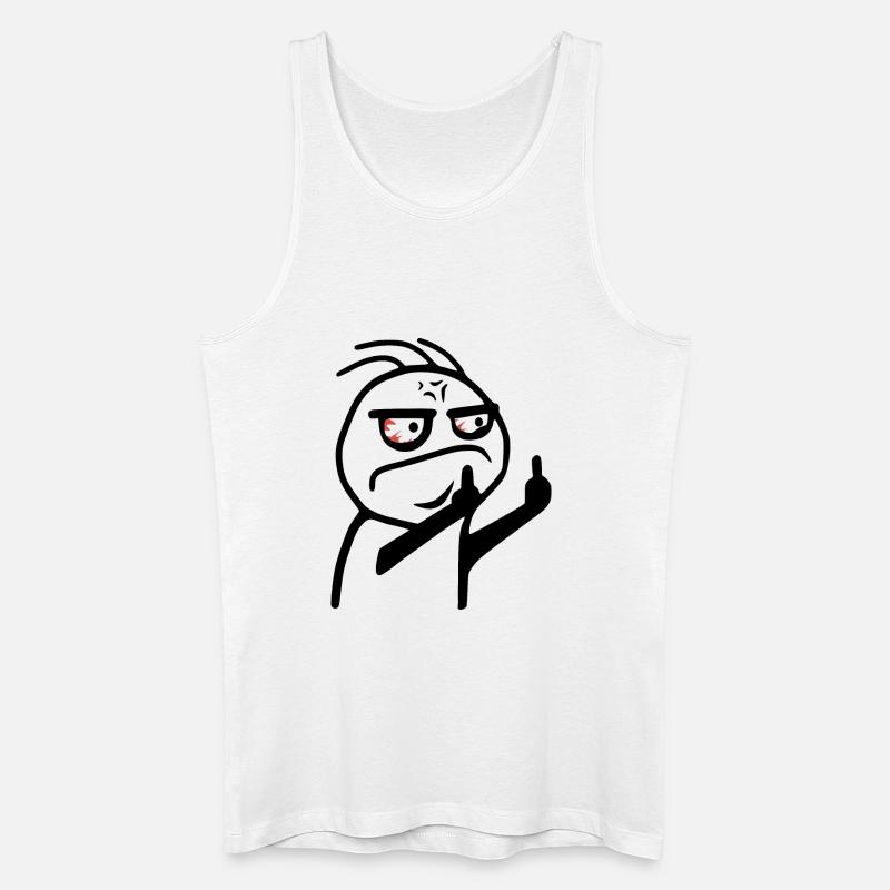 Mittelfinger Meme Fick dich Strichmännchen - Männer Bio Tank Top - Weiß