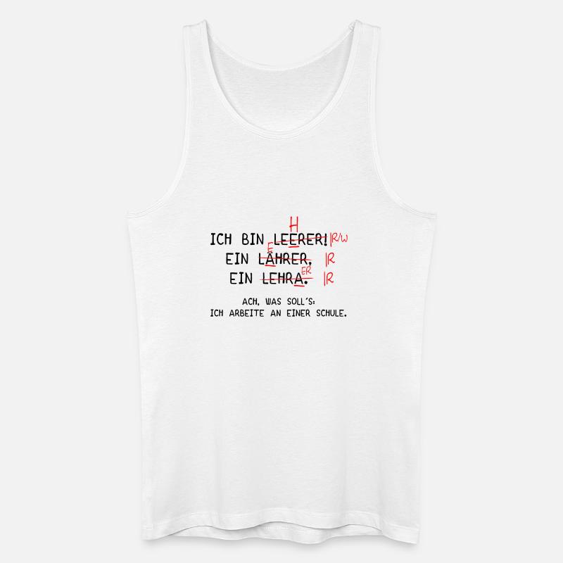 Ich bin Lehrer! (schwarz) - Männer Bio Tank Top - Weiß