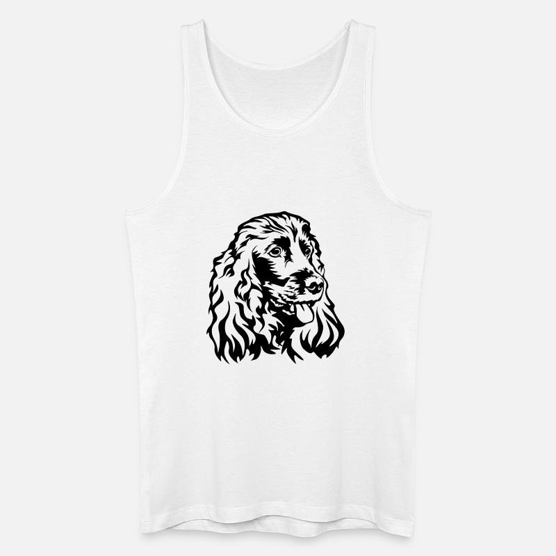 Cocker Spaniel Kopf - Männer Bio Tank Top - Weiß