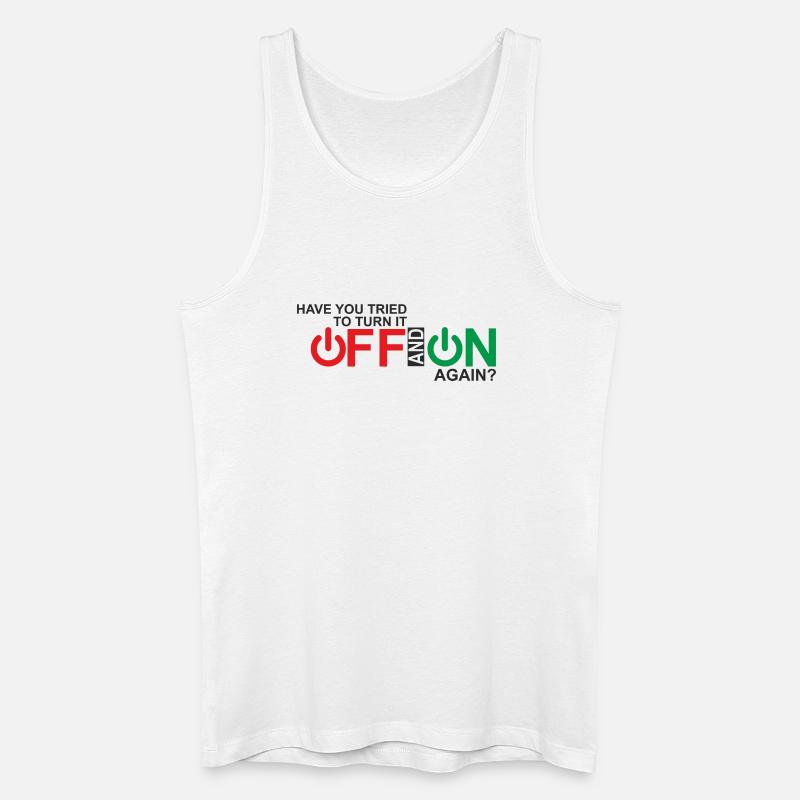 Lebendiges Design der Ein-/Aus-Taste - Männer Bio Tank Top - Weiß