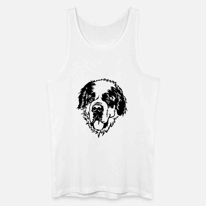 Bernhardiner Kopf - Männer Bio Tank Top - Weiß