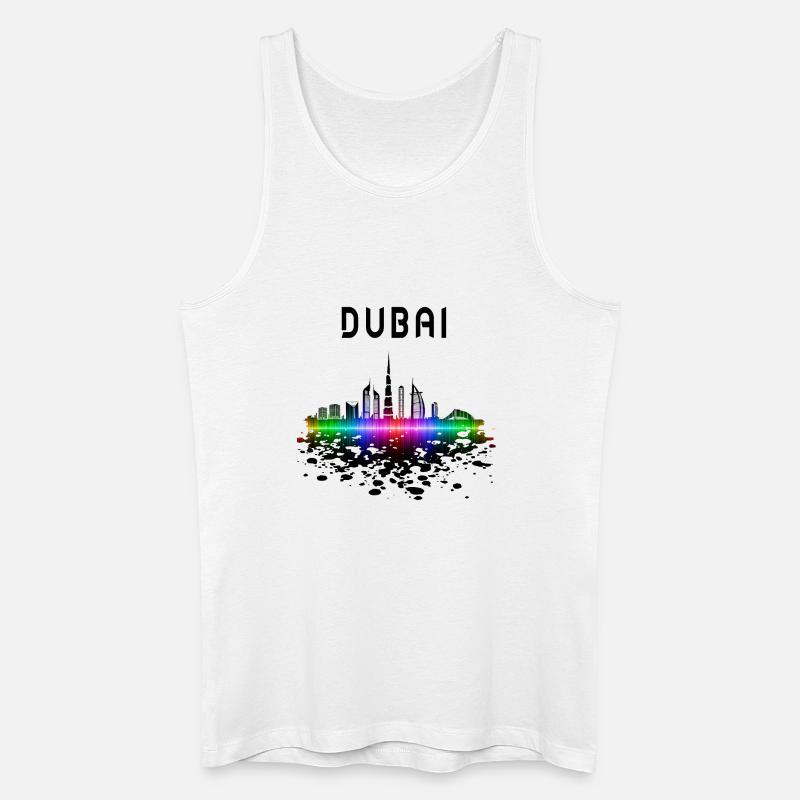 Dubai Skyline Splash Design / Geschenk - Männer Bio Tank Top - Weiß