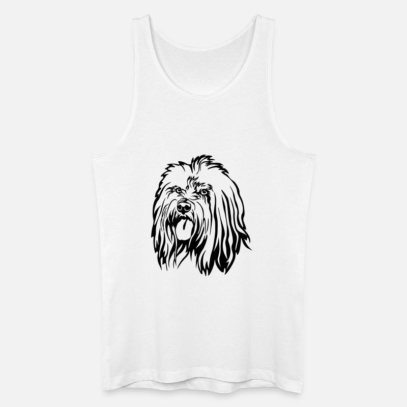 Tibet Terrier Kopf - Männer Bio Tank Top - Weiß