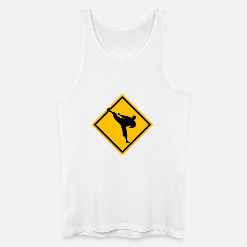 Karate Warnschild Yokogeri - Männer Bio Tank Top - Weiß