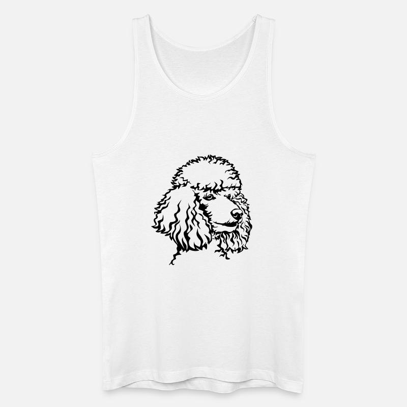 Pudel Kopf - Männer Bio Tank Top - Weiß