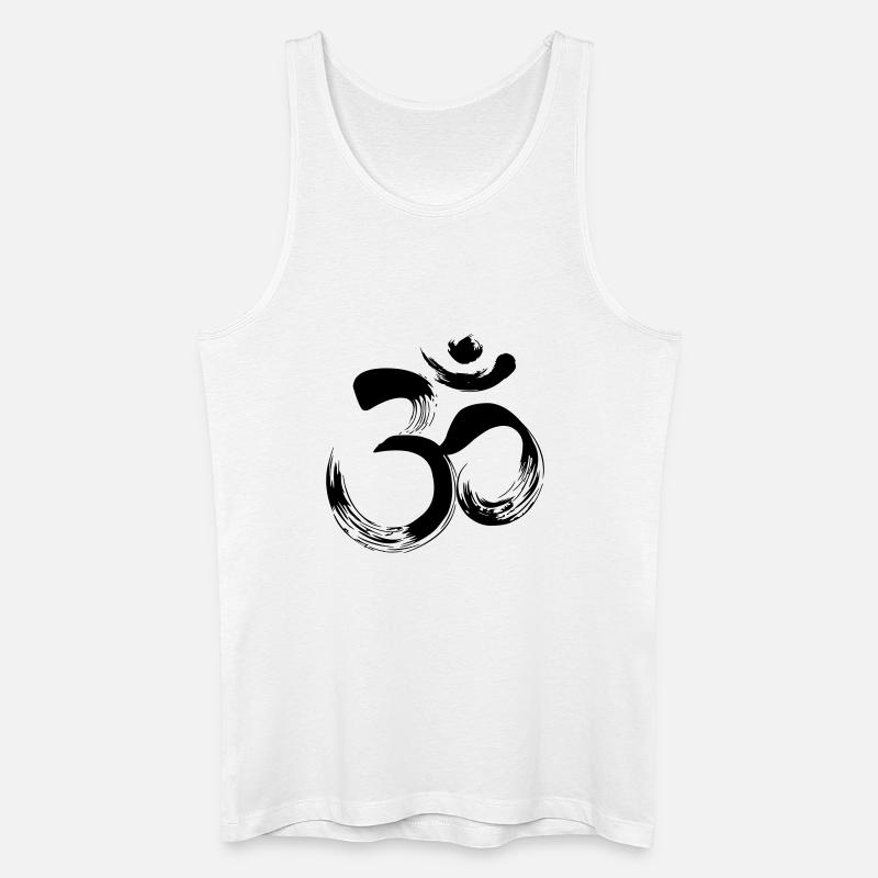 Yoga OM Sanskrit - Männer Bio Tank Top - Weiß