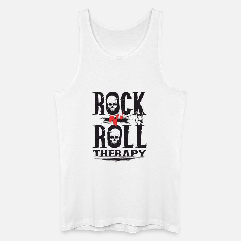 Rock n Roll therapy - Männer Bio Tank Top - Weiß