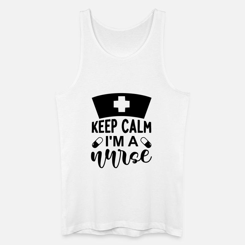 Keep calm im a nurse - Männer Bio Tank Top - Weiß