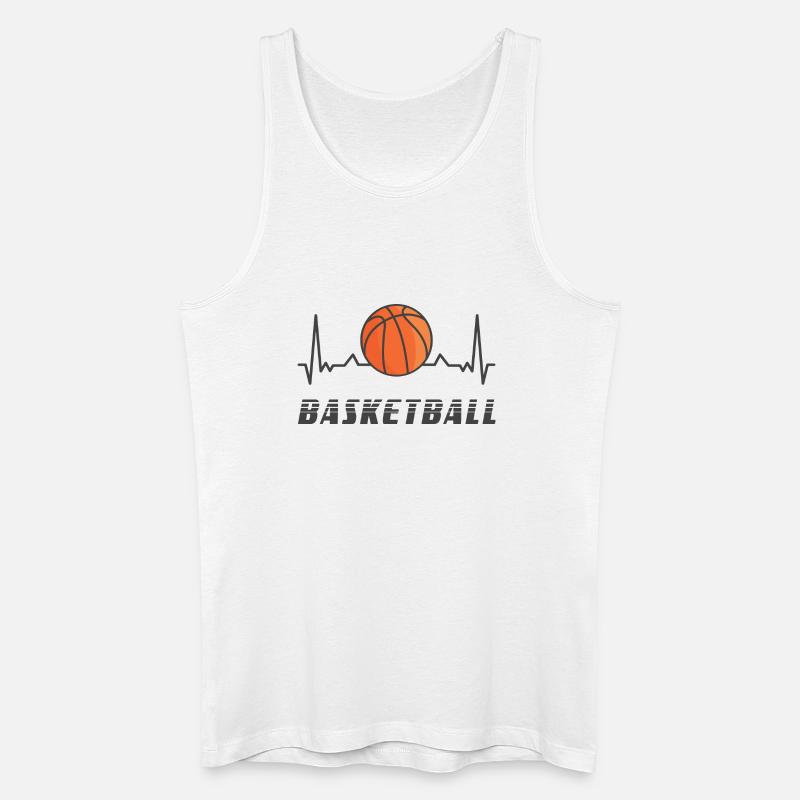 Basketball Herzfrequenz Design - Männer Bio Tank Top - Weiß