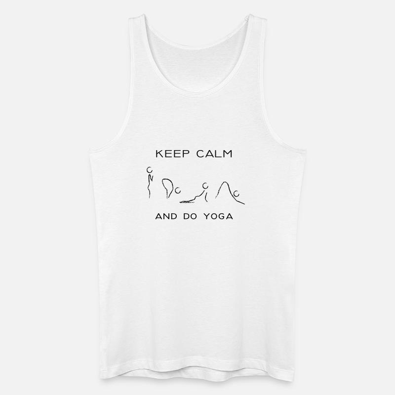 keep calm and do yoga - Männer Bio Tank Top - Weiß