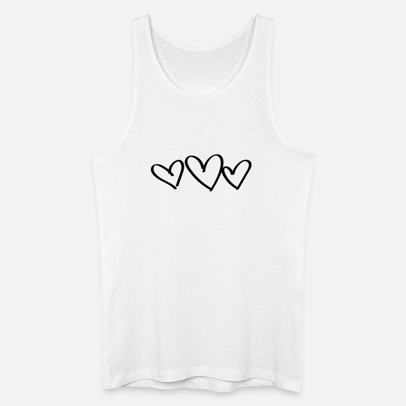 3 Herzen Liebe - Männer Bio Tank Top - Weiß