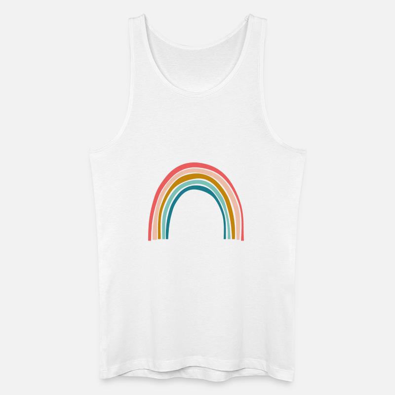 Pastell Regenbogenbogen - Männer Bio Tank Top - Weiß