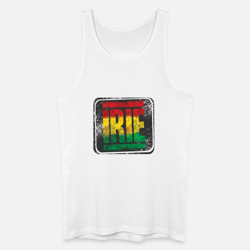 Authentisches Rasta-Design mit Farbverlauf - Männer Bio Tank Top - Weiß