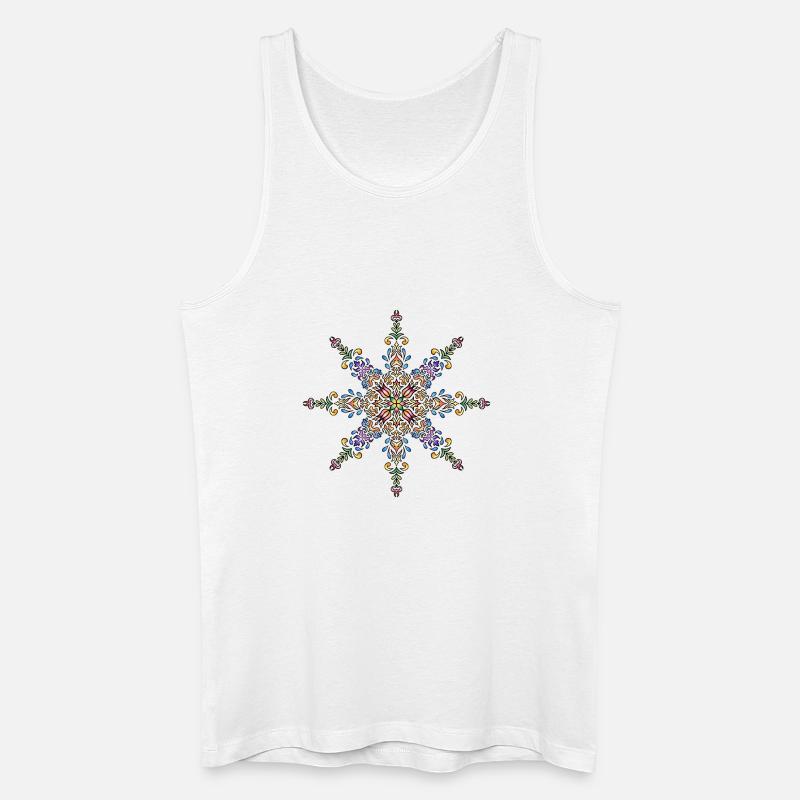 Mandala | Bunt | Leben | Geschenkidee - Männer Bio Tank Top - Weiß