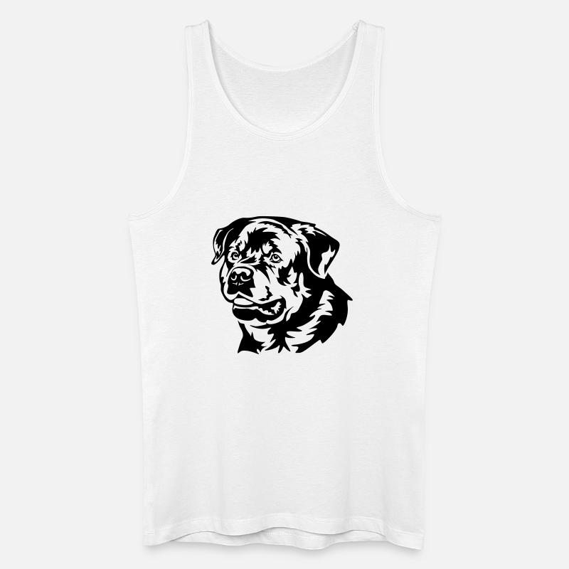 Rottweiler Kopf - Männer Bio Tank Top - Weiß