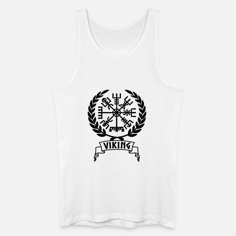 Vegvisir Wikinger Kompass im Vikng Banner - Männer Bio Tank Top - Weiß