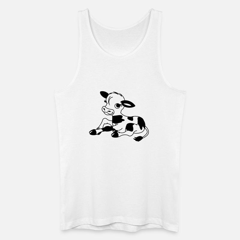 Kalb - Männer Bio Tank Top - Weiß