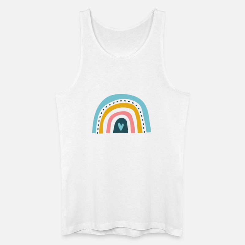 Regenbogen mit Herz - Männer Bio Tank Top - Weiß