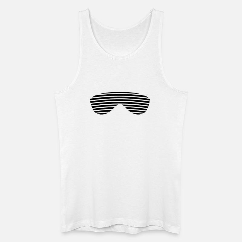 Brille schwarz gestreift - Männer Bio Tank Top - Weiß