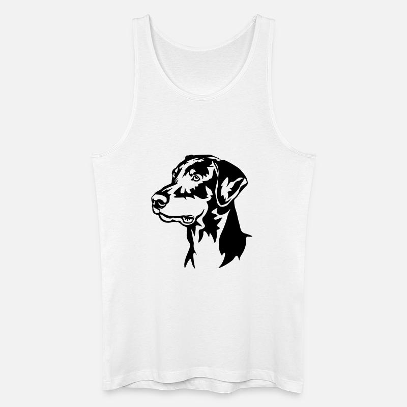 Dobermann Kopf - Männer Bio Tank Top - Weiß