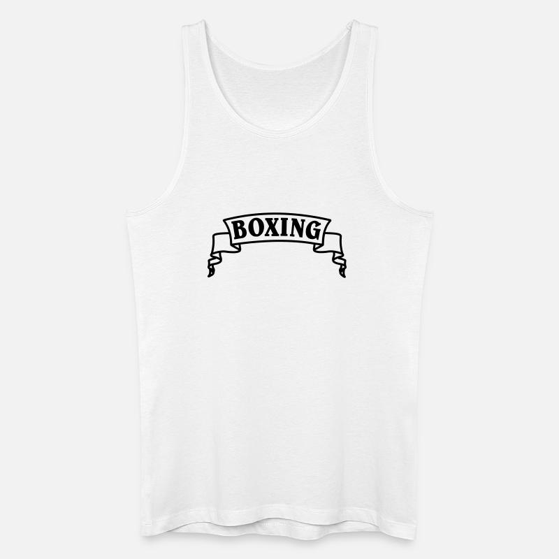 Boxen Boxtext in Wimpel oder Banner - Männer Bio Tank Top - Weiß