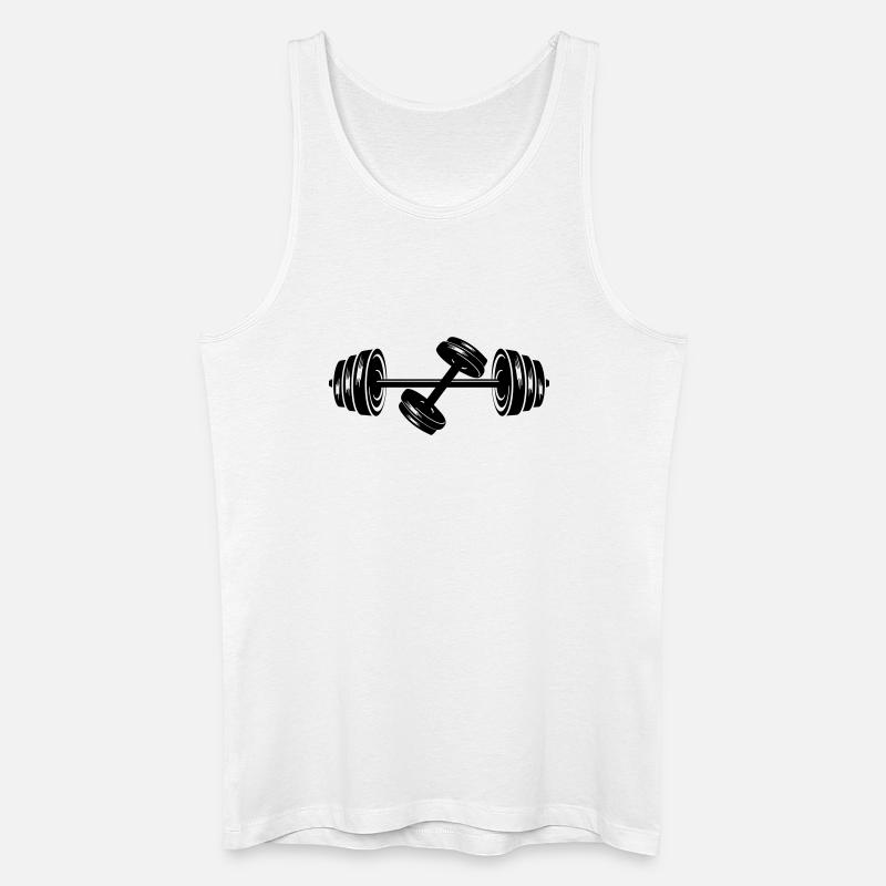 Gewichte Hantelscheiben Hantel 2 - Männer Bio Tank Top - Weiß