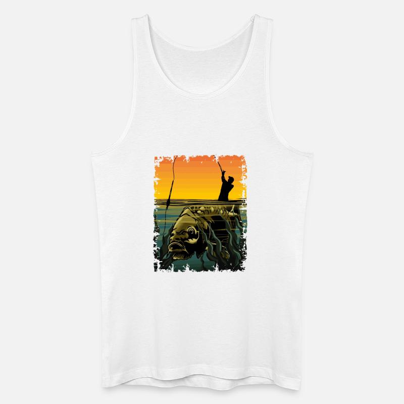 Karpfenfischen-Design Schwimmerfischen Angler Geschenk - Männer Bio Tank Top - Weiß