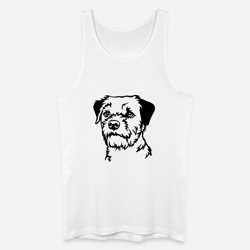Border Terrier Kopf - Männer Bio Tank Top - Weiß
