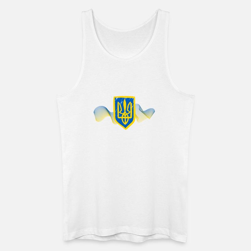 Ukrainisches Dreizack-Emblem-Design - Männer Bio Tank Top - Weiß