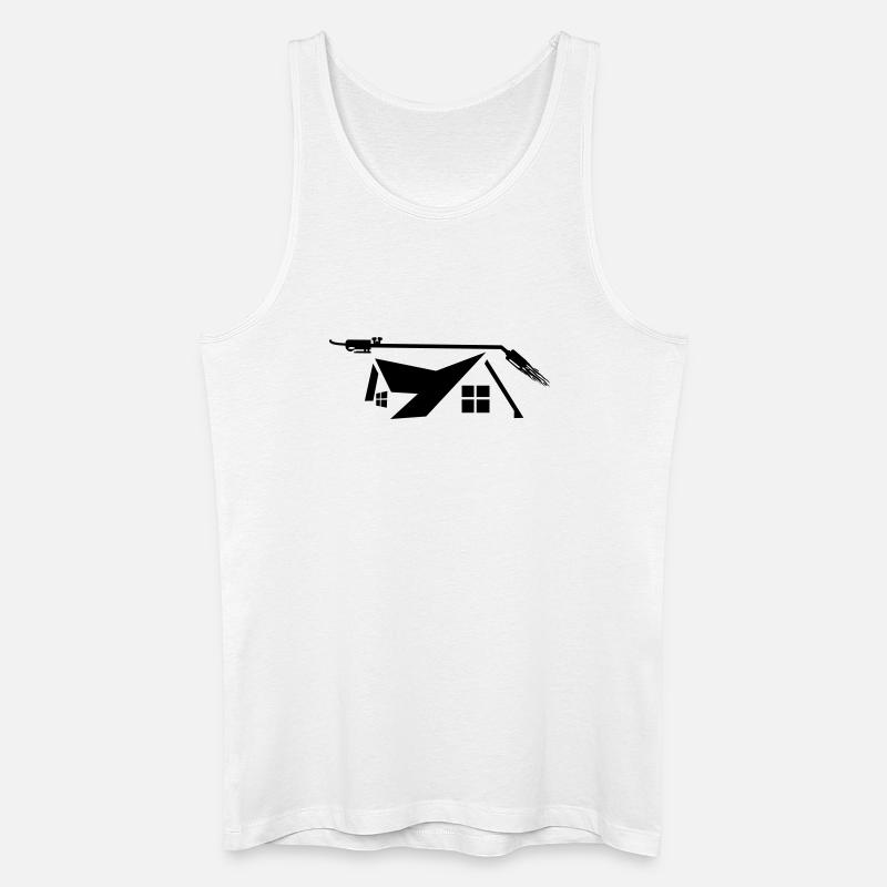 Brûleur à gaz couvreur de maison - Débardeur bio Homme - blanc