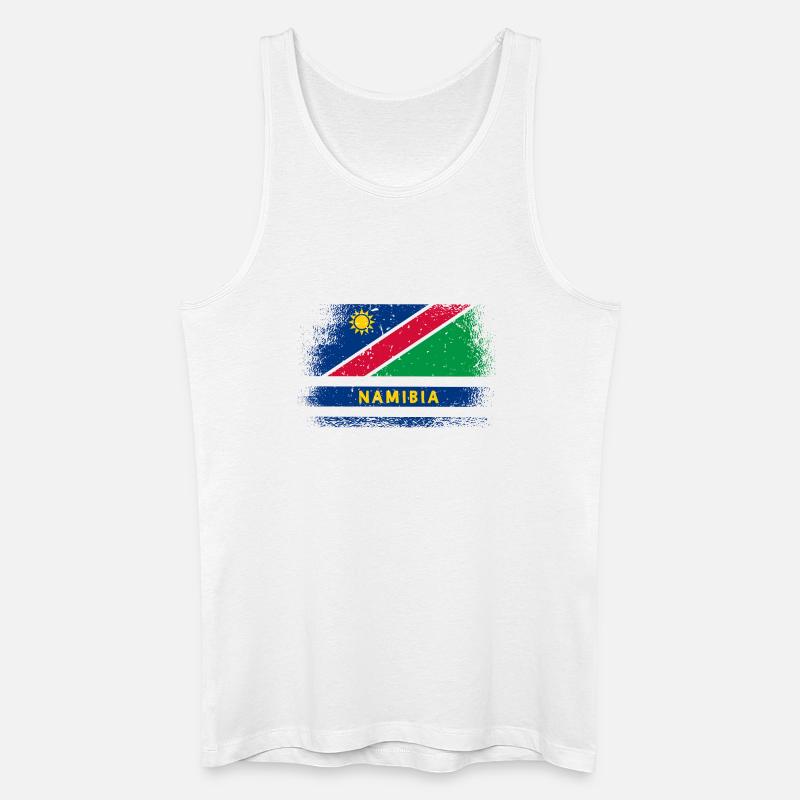 Namibia Flaggen Design - Männer Bio Tank Top - Weiß