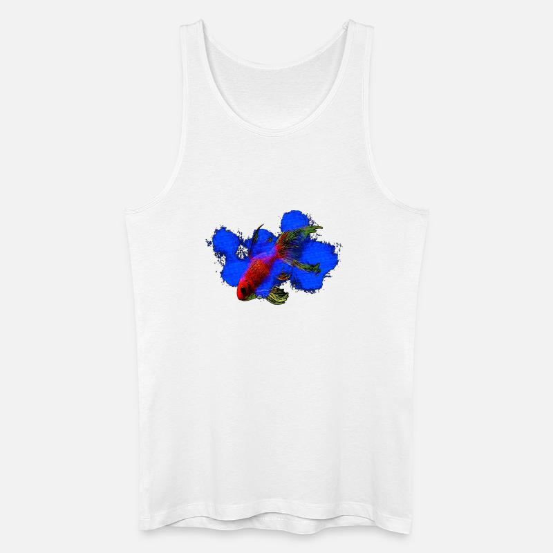 wassertiere, schleierschwanz Goldfisch - Männer Bio Tank Top - Weiß