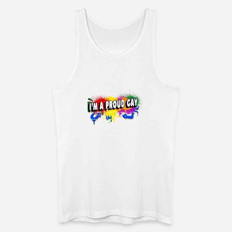 Ich bin ein stolzer Schwuler - Männer Bio Tank Top - Weiß