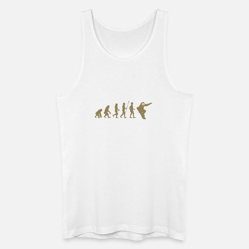 Snowboarder Evolution Geschenkidee - Männer Bio Tank Top - Weiß